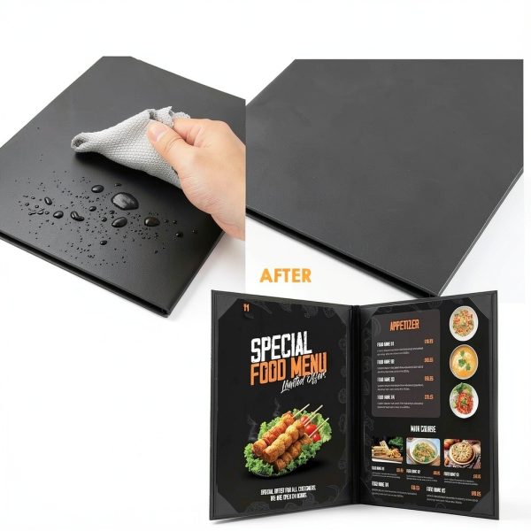 Menu Covers PU Leather Waterproof Restaurant Cafe Menu-3