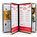 Asgard Menu Covers Black Leatherette Gold Corners Six Pack-0