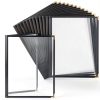 Juvale Clear Menu Covers Black PU Leather Bifold Design-0