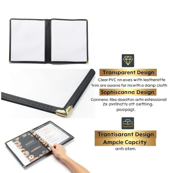 AMGSH Menu Covers Clear PVC 2 Page 4 View 12 Pack-3