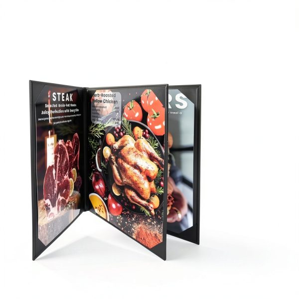 DUPDMKIN PU Leather Menu Covers Restaurant Elegant Design-4
