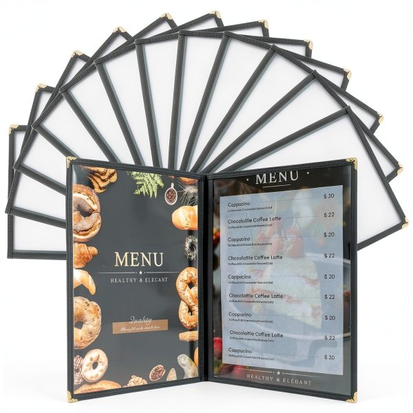 AMGSH Menu Covers Clear PVC 2 Page 4 View 12 Pack-0