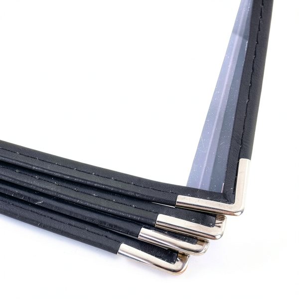 CABAX Menu Cover Leatherette Trim Gold Metal Corners-2