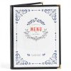 Juvale Clear Menu Covers Black PU Leather Bifold Design-5