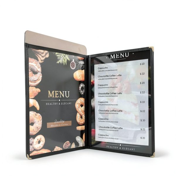 AMGSH Menu Covers Clear PVC 2 Page 4 View 12 Pack-4