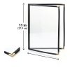 Juvale Clear Menu Covers Black PU Leather Bifold Design-3