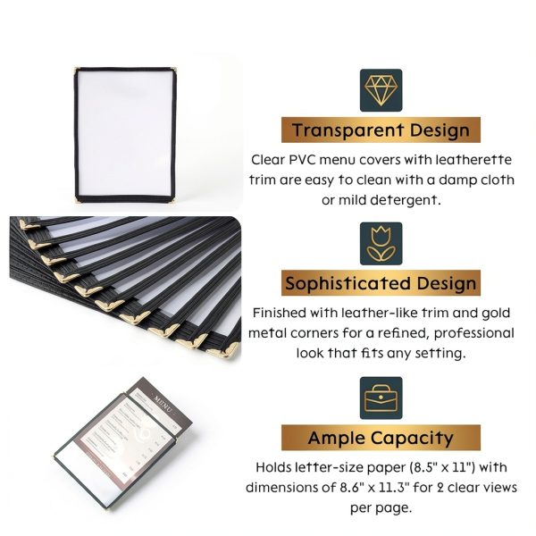 AMGSH Clear PVC Menu Covers Durable Restaurant Use-3