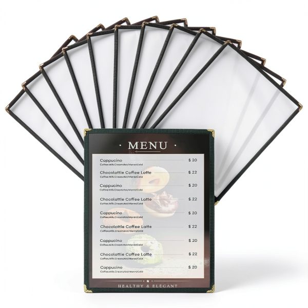 AMGSH Clear PVC Menu Covers Durable Restaurant Use-0