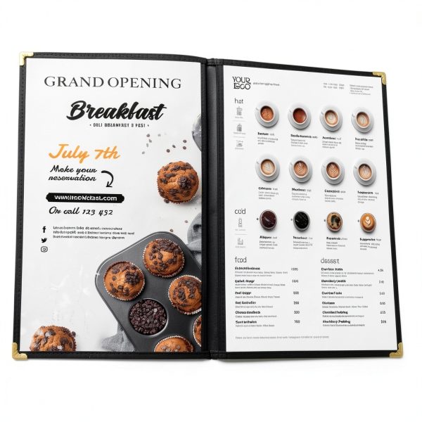 E A Products Menu Cover Durable Vinyl Easy Insert Restaurant-3